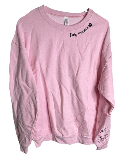 Sweatshirt Fur Mama Hoodie Animal Lover Sweater Paw Crewneck Medium