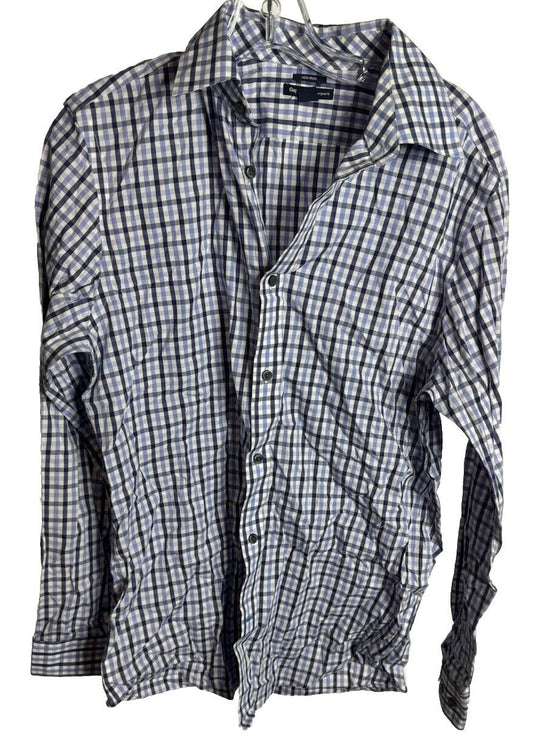 Gap Shirt Mens Medium 15 15.5 Plaid Long Sleeve Button Up Cotton Slim Fit