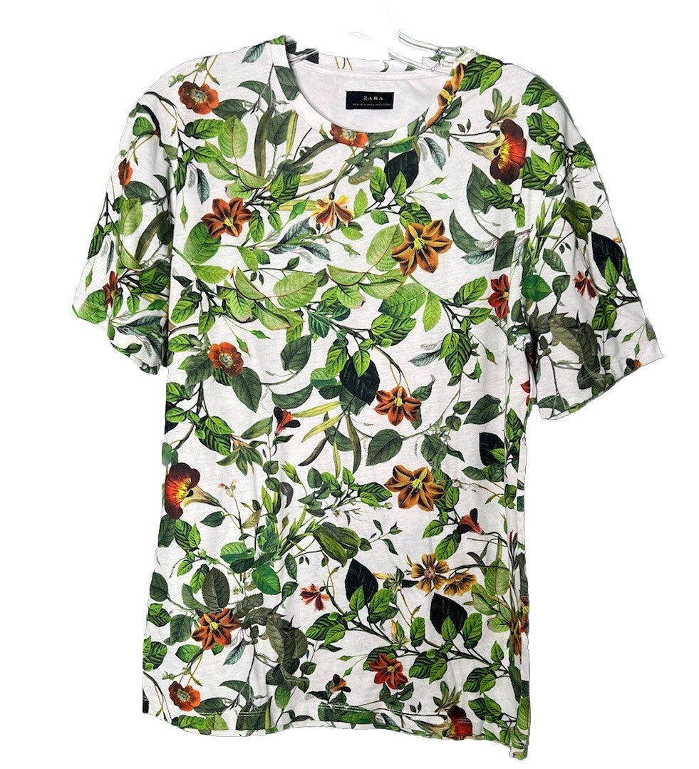 Zara Short Sleeve T-Shirt-Size Medium Floral Print