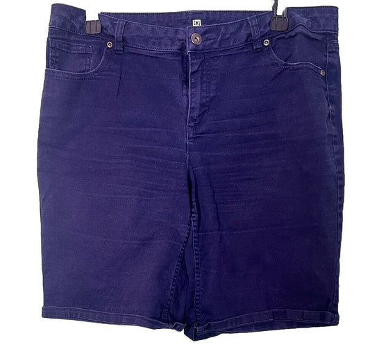 Liz Claiborne Jean Shorts Womens Sz 12 Blue Dark Wash Denim