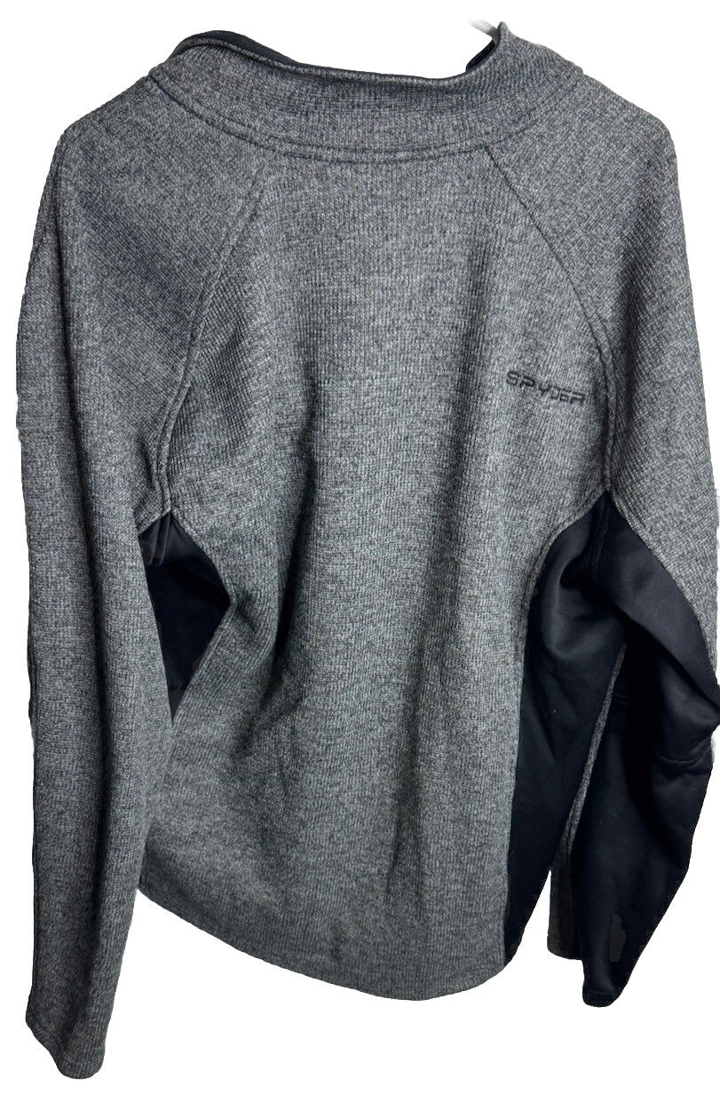 Spyder Active  Shirt 1/4 Zip Pullover Men's XL Gray Stretch Athletic ProWeb