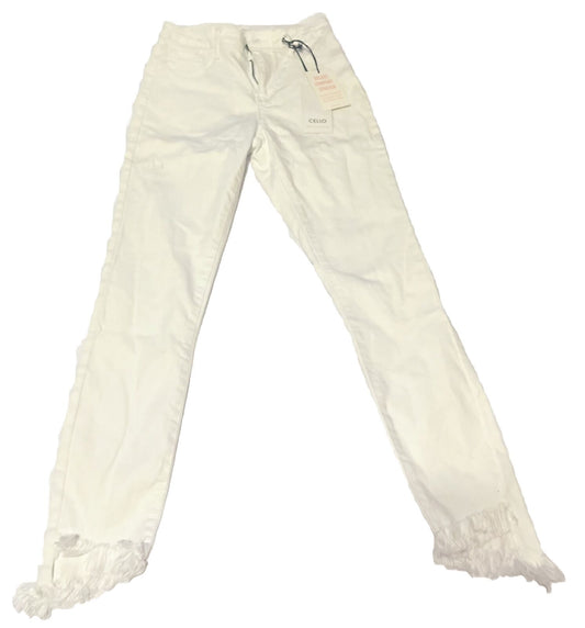 CELLO Jeans, Mid Rise Crop Skinny, Deluxe Comfort stretch, Girls Size 01, White
