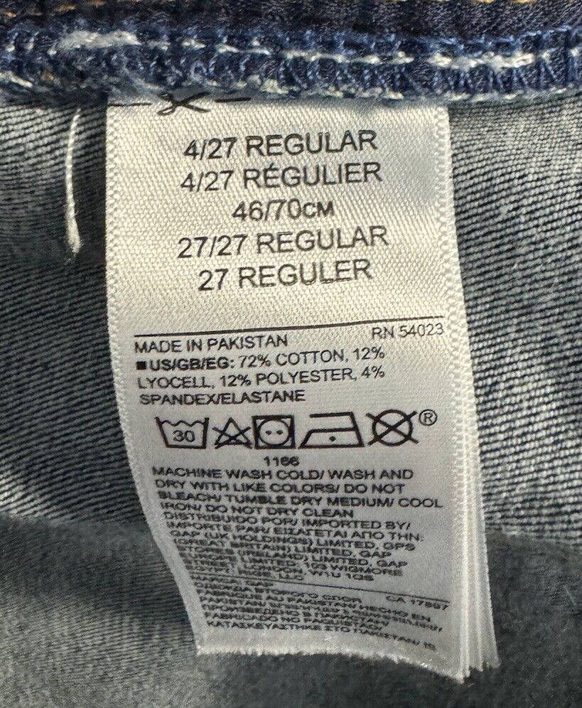 Gap Womens Jeans 4 / 27 Blue Skinny Denim Pant Mid Rise Dark Wash Solid Casual