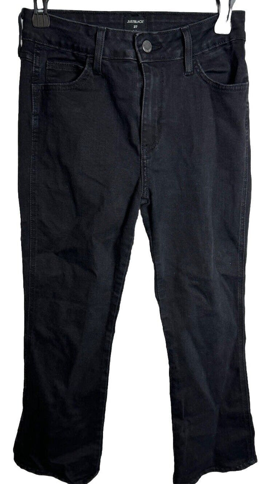 Just Black Low Rise Distressed Women’s Skinny Jeans Raw Hem Black Size 27