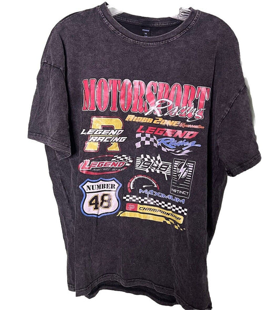 Motor Sport T- Shirt Black Men's Size M