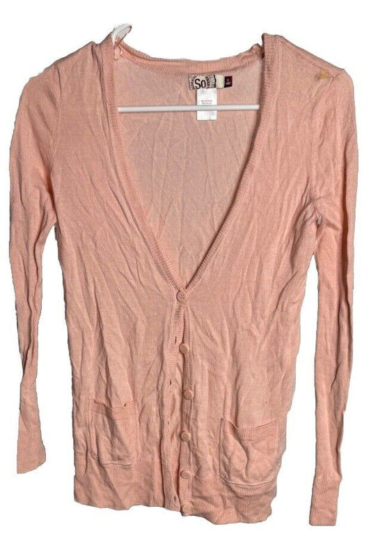 SO Size Medium Open Front Cardigan Sweater w/ Long Sleeves