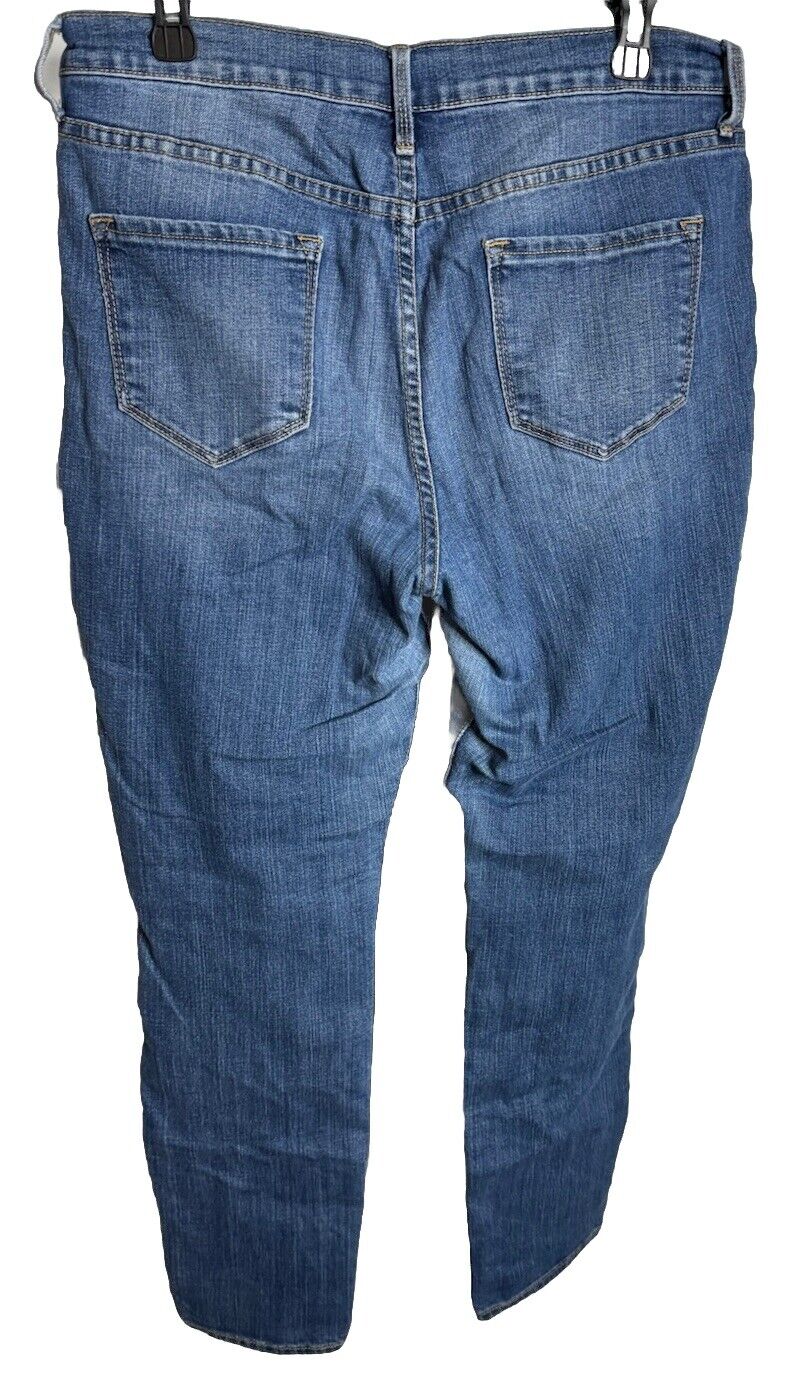 Old Navy Women's Size 10 Blue Straight Leg Dark Wash Cotton Blend Stretch Jeans