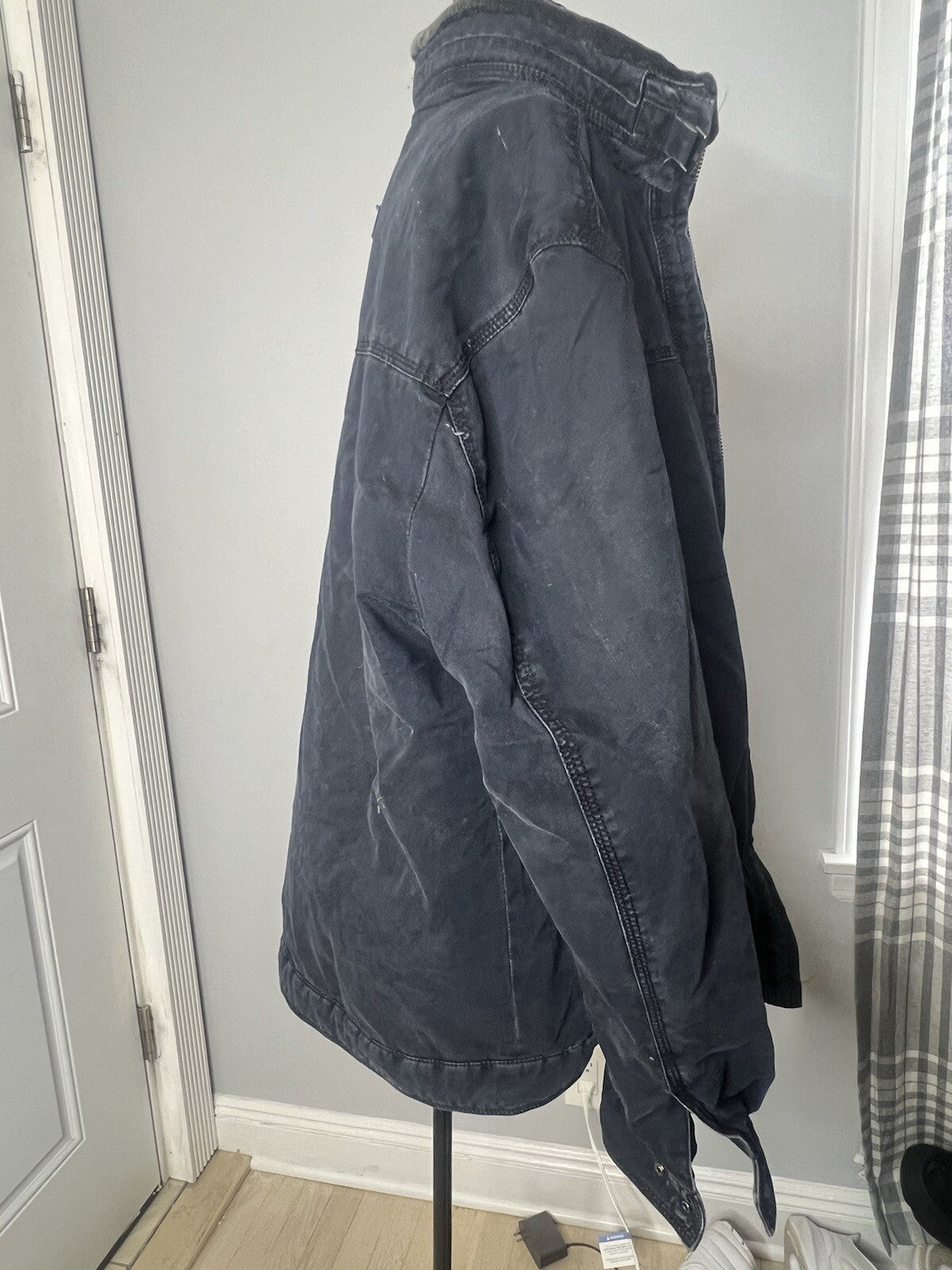 Vintage!! Jeep Mens Jacket Size L Large Navy Softshell Full Zip Long Sleeve