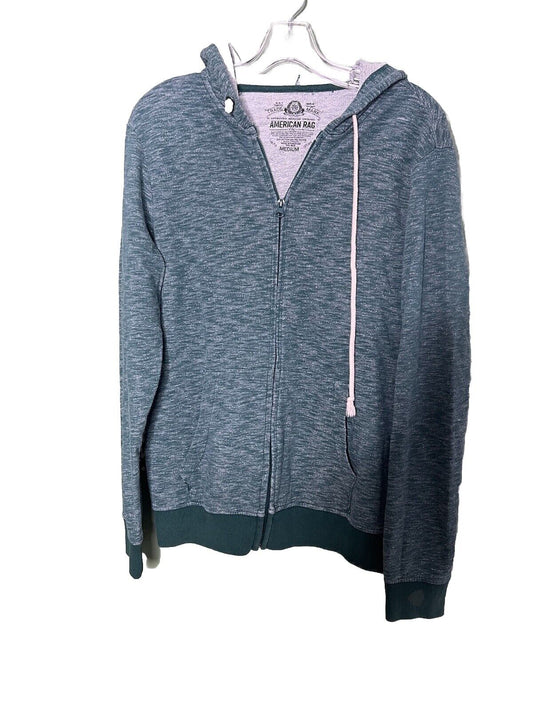 AMERICAN RAG Hoodie Men Medium Cotton Blend L/S Full Zip Pocket Jacket
