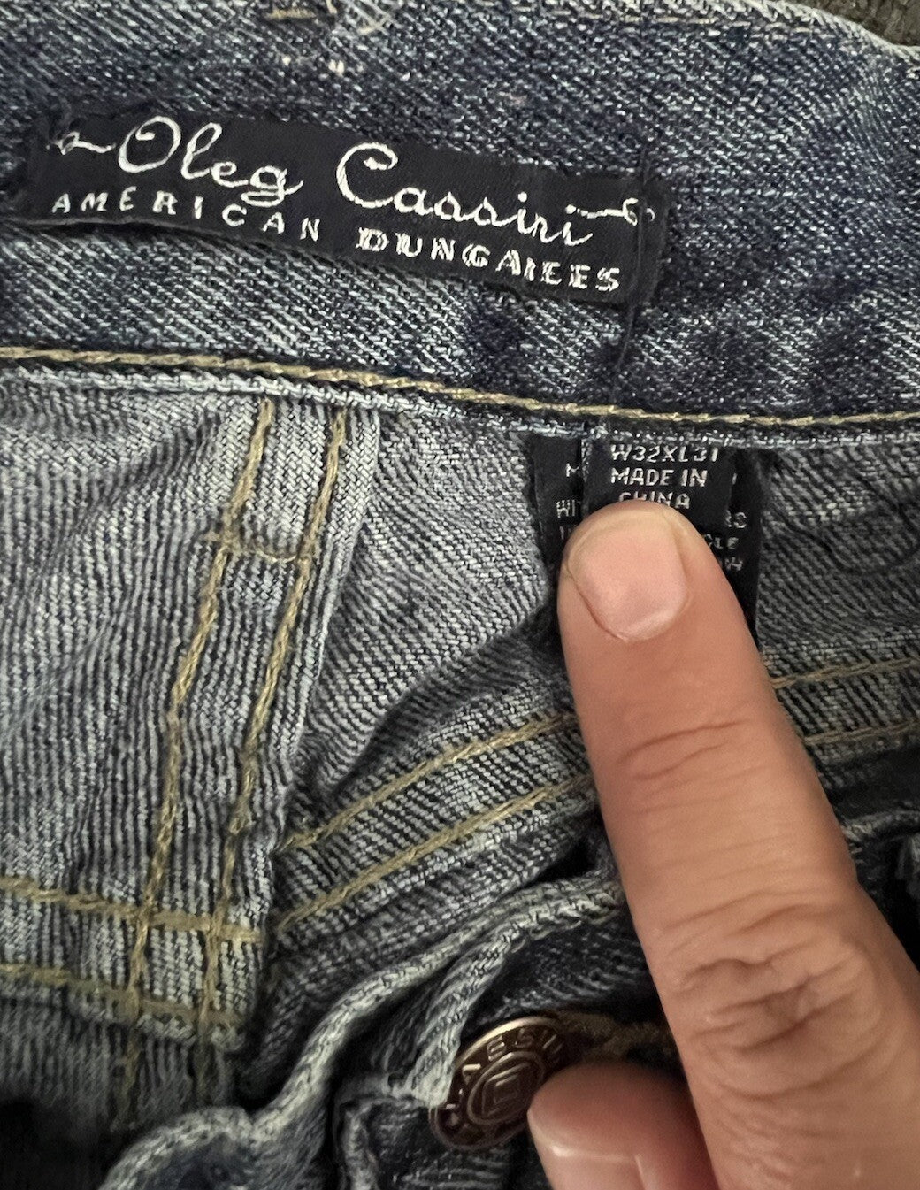Oleg Cassini Blue Jeans Men's 32x31 Relaxed American Dungaree Great