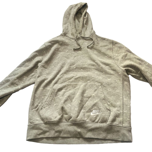 Gray Nike Hoodie, Men’s Size Large, Light Gray, Swooshes Designs, Lightly Worn