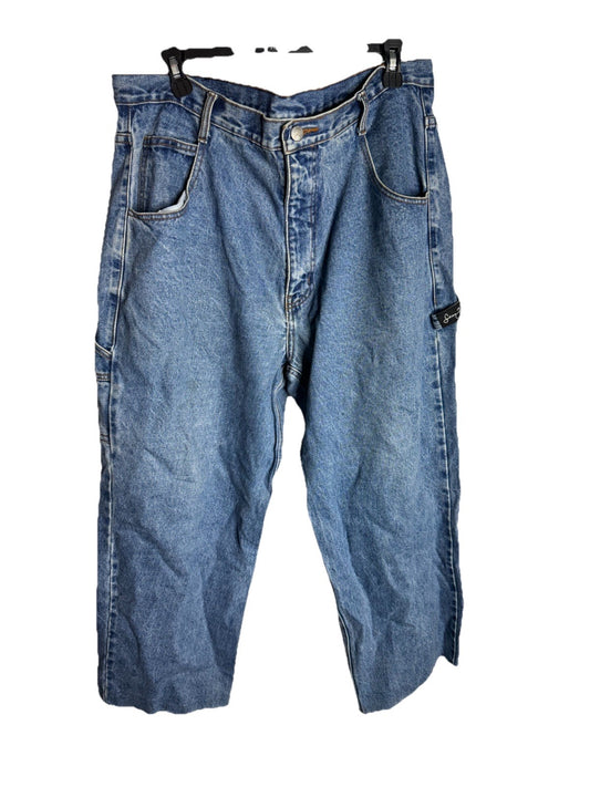 Sean John Jeans Mens 38x30 Blue Dark Wash Cotton Straight Loose Denim