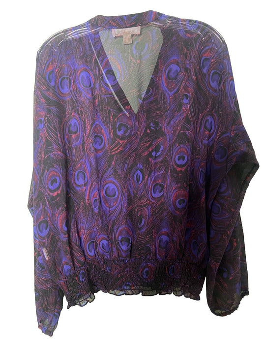 Michael Kors Shirt Women's Size XL Black/Blue
