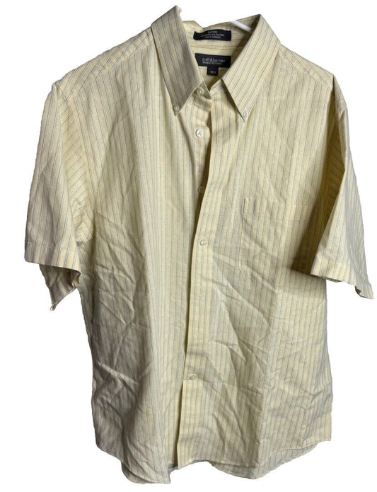Croft Barrow Men Button Up Shirt 16 1/2 Classic Broadcloth Short Sleeve