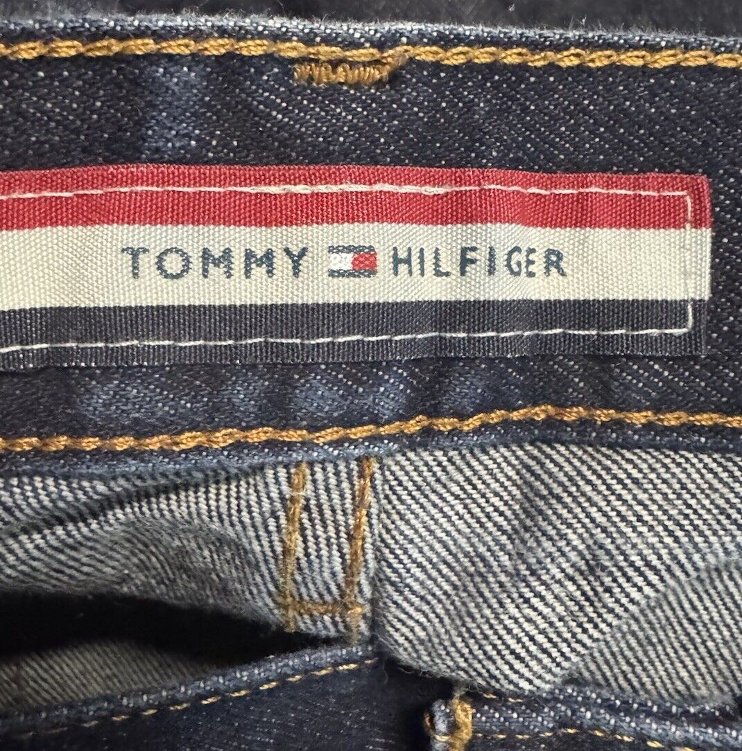 Tommy Hilfiger Men's 40 x 32 Straight-Fit Stretch Blue Jeans Dark Wash