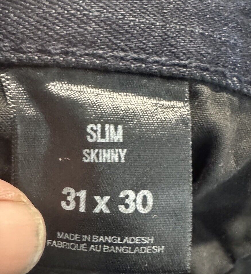 Express Jeans Mens 31x30 Black Skinny Stretch Denim