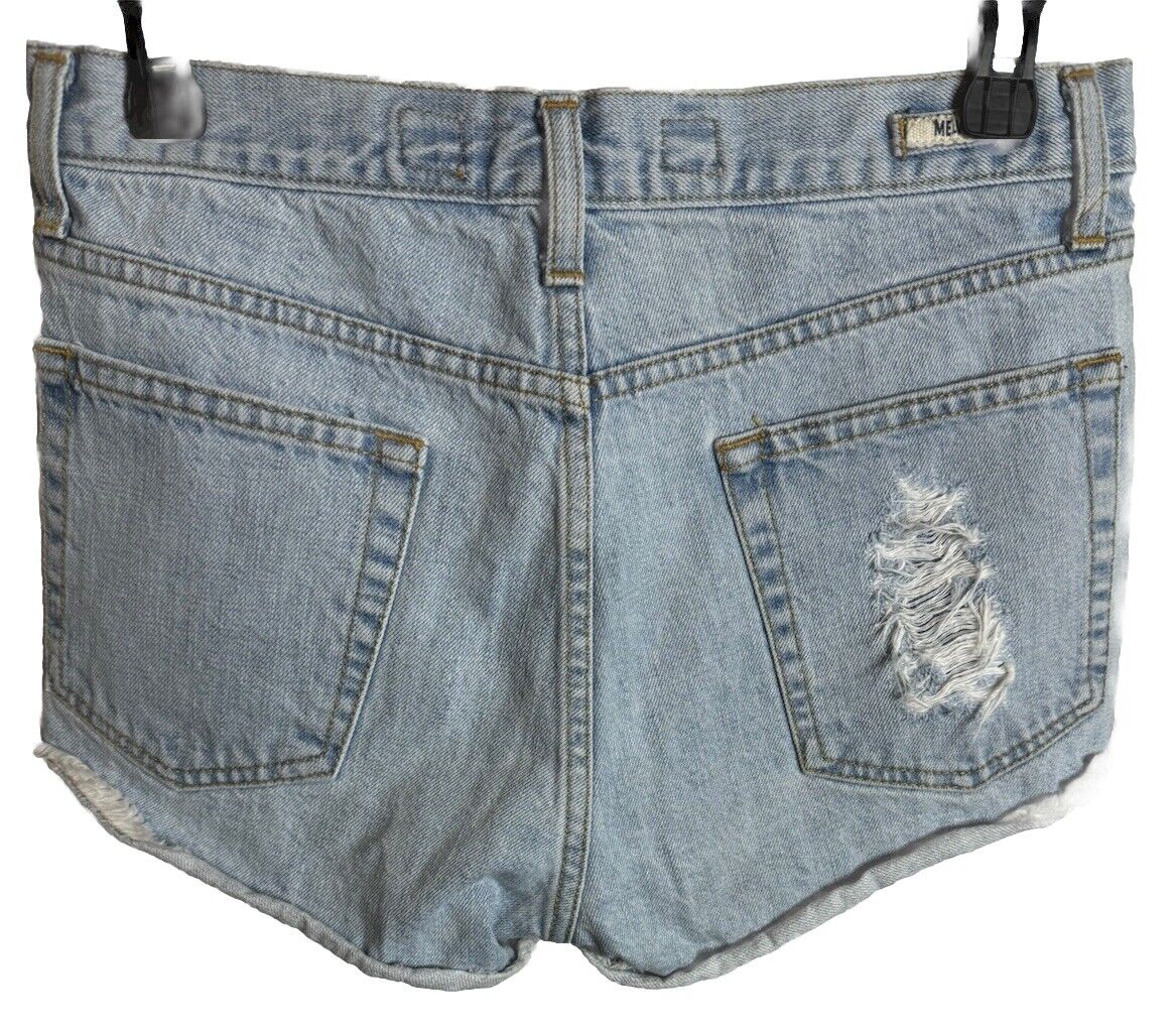 Melville Shorts Denim Cut Off Size 40 Button Fly Distressed