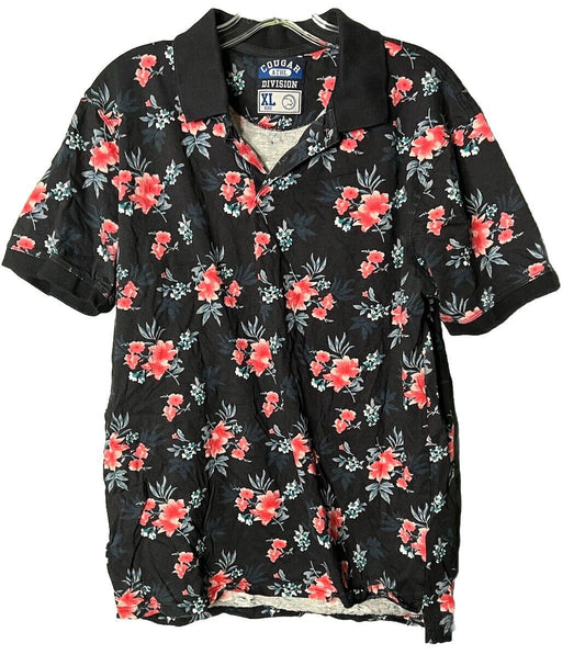 Vintage Cougar Athl Short Sleeve Button Down Shirt Size XL