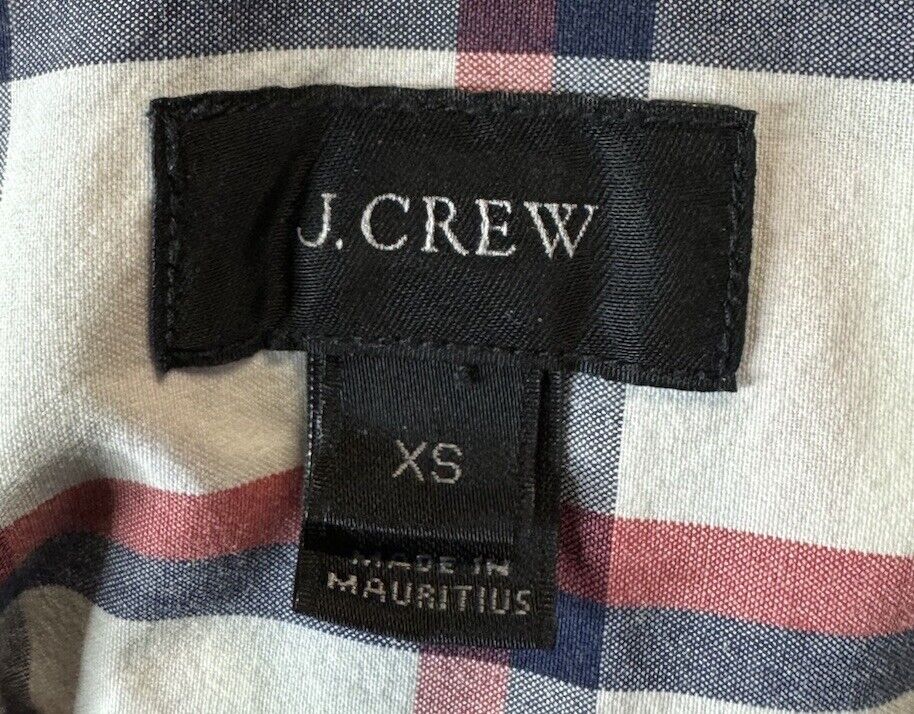 J Crew Flannel Shirt Xs Slim Fit Long Sleeve Button Down Multicolor Check