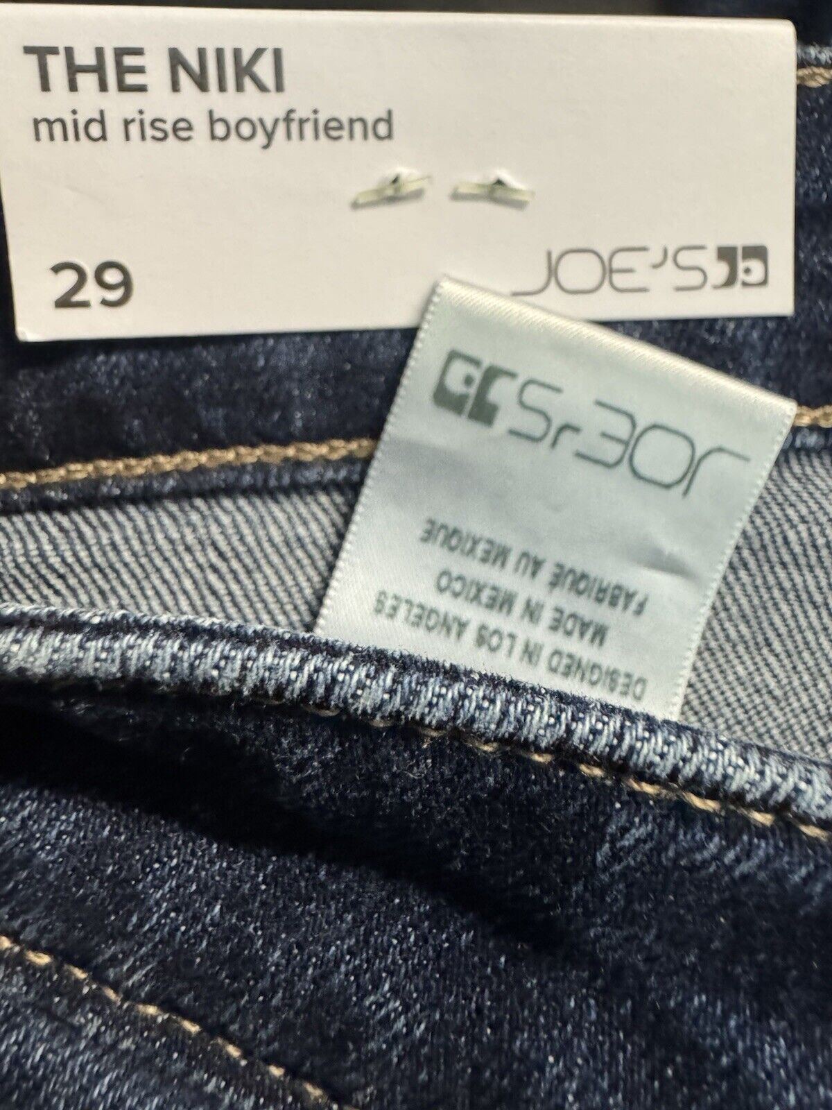 Joe's Jeans Women's 29 The Scout Mid Rise Slim Boyfriend Button Fly Distressed