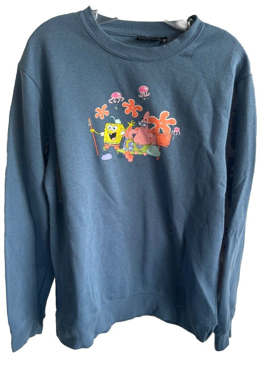 Nickelodeon Sweater Size Medium SpongeBob SquarePants Long Sleeve Pullover