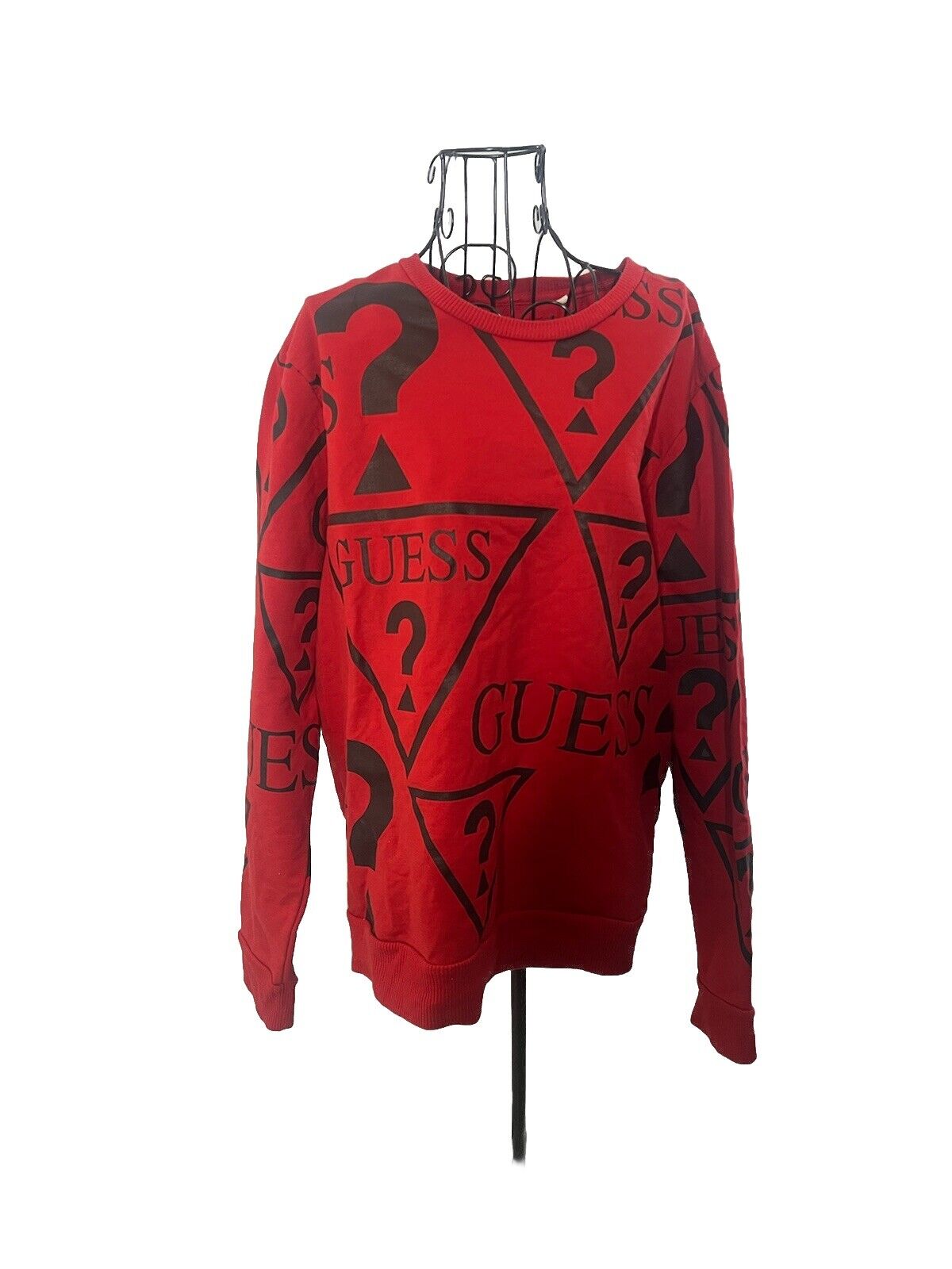 Guess Sweatshirt Large Red Logo Pullover