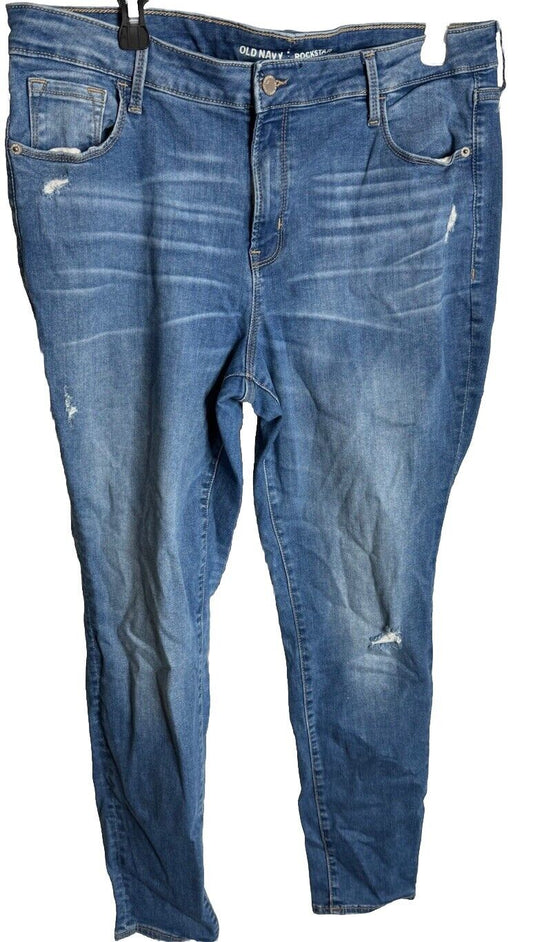 Old Navy 16 Rockstar Skinny Medium Wash Stretch Denim Jeans