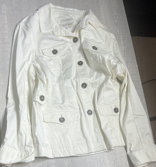 Jones New York Sport Jacket Womens Size M Stretch Button Up Outdoor Cotton