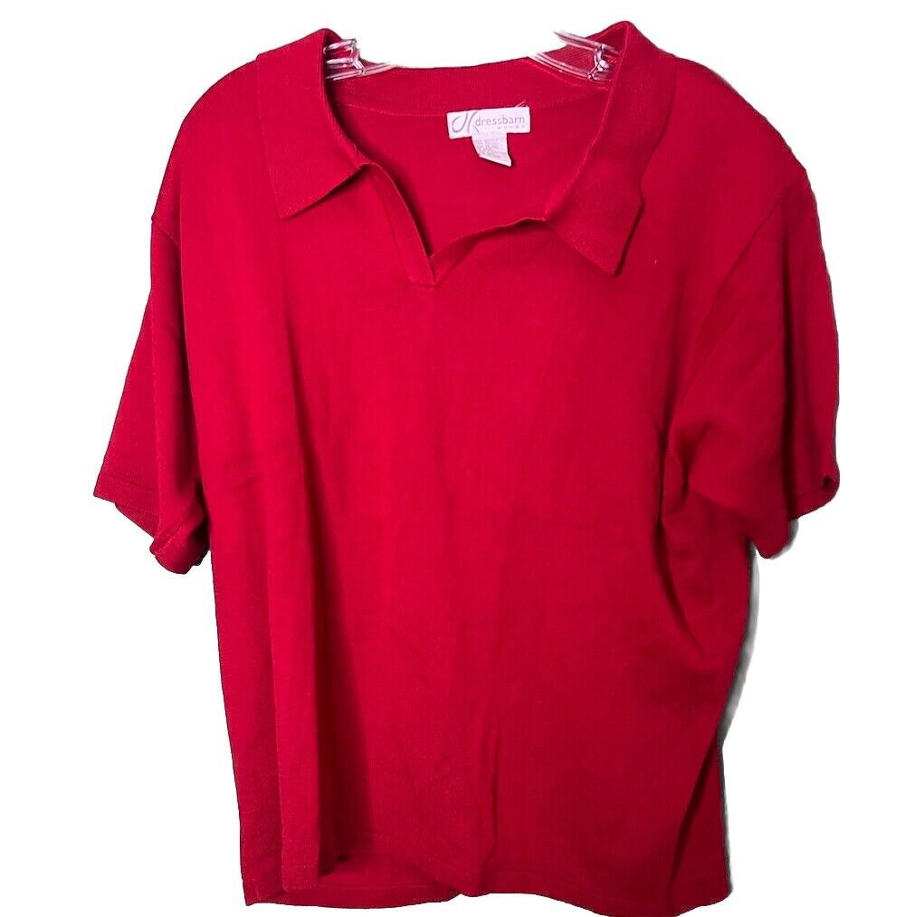 DRESSBARN WOMAN Red Polo 14/16  Short Sleeve
