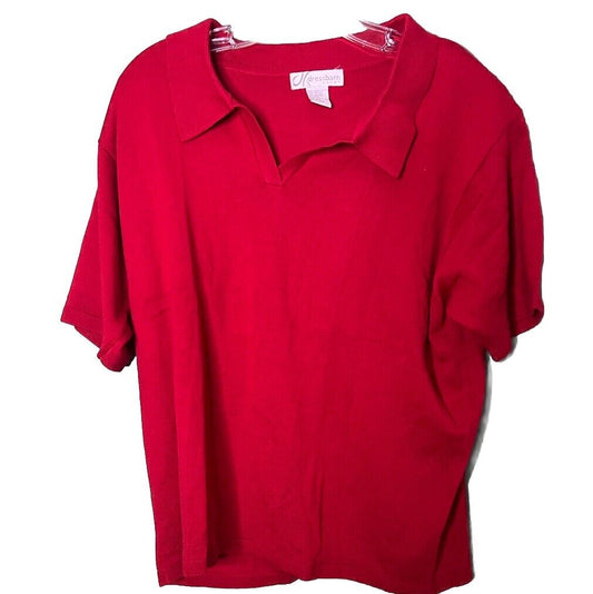 DRESSBARN WOMAN Red Polo 14/16  Short Sleeve