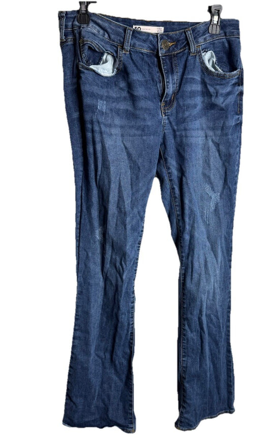 SO goods for life jeans womens size 11/30w bootcut stretch mid rise denim blue