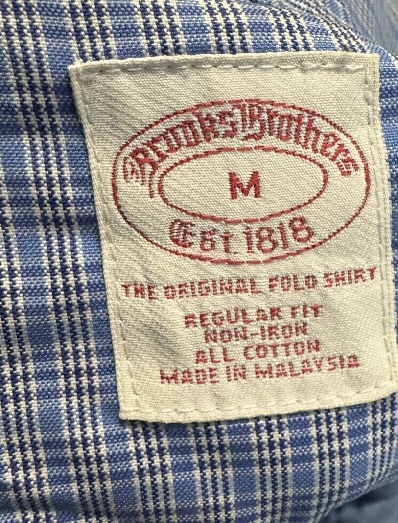 Brooks Brothers Men’s Plaid Regent Fit Non Iron Stretch Button Down Shirt Size M
