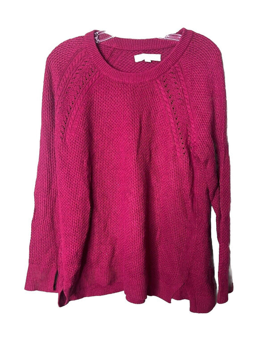 LOFT Women's SWEATER Long Sleeve  Cotton Size Large