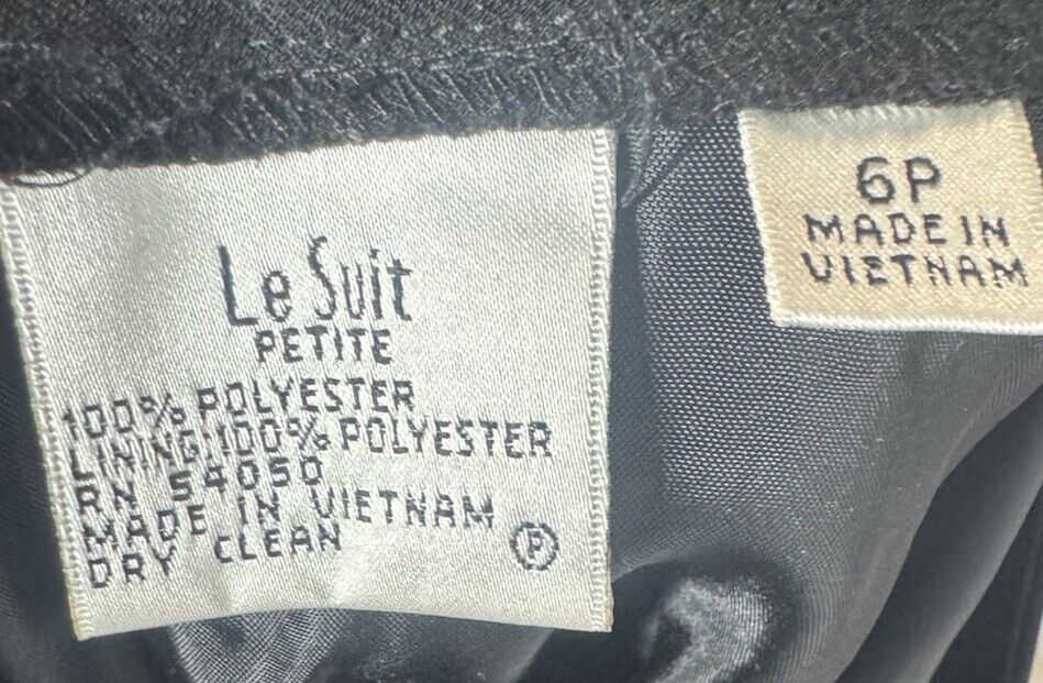 Le Suit | Dress Pants Trouser Black Creased High Rise Career 6P Petite
