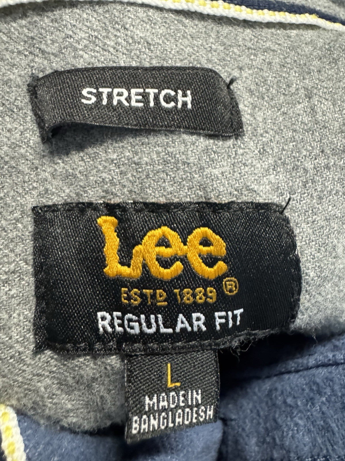 Lee Stretch Regular Fit Button Down Shirt Men's Large Long Sleeve