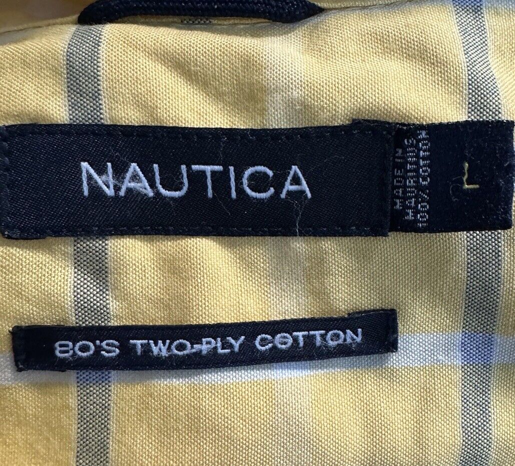 Nautica Shirt Mens Large Newport Short Sleeve Plaid Button Down Casual
