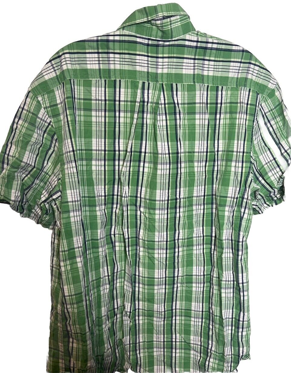 Izod Mens Shirt Large Button Down Short Sleeve Shirt
