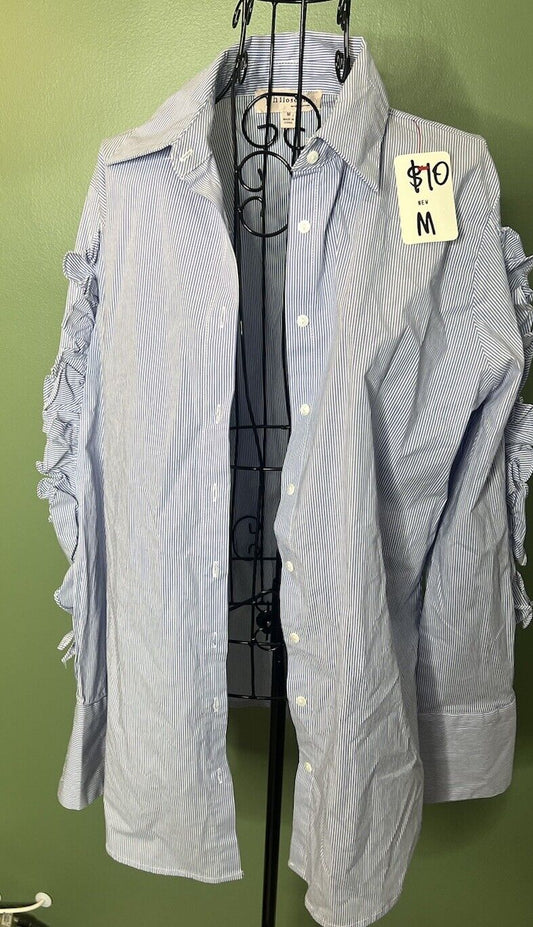 Philosophy Republic Clothing Women Long Sleeve Button-Down Shirt M