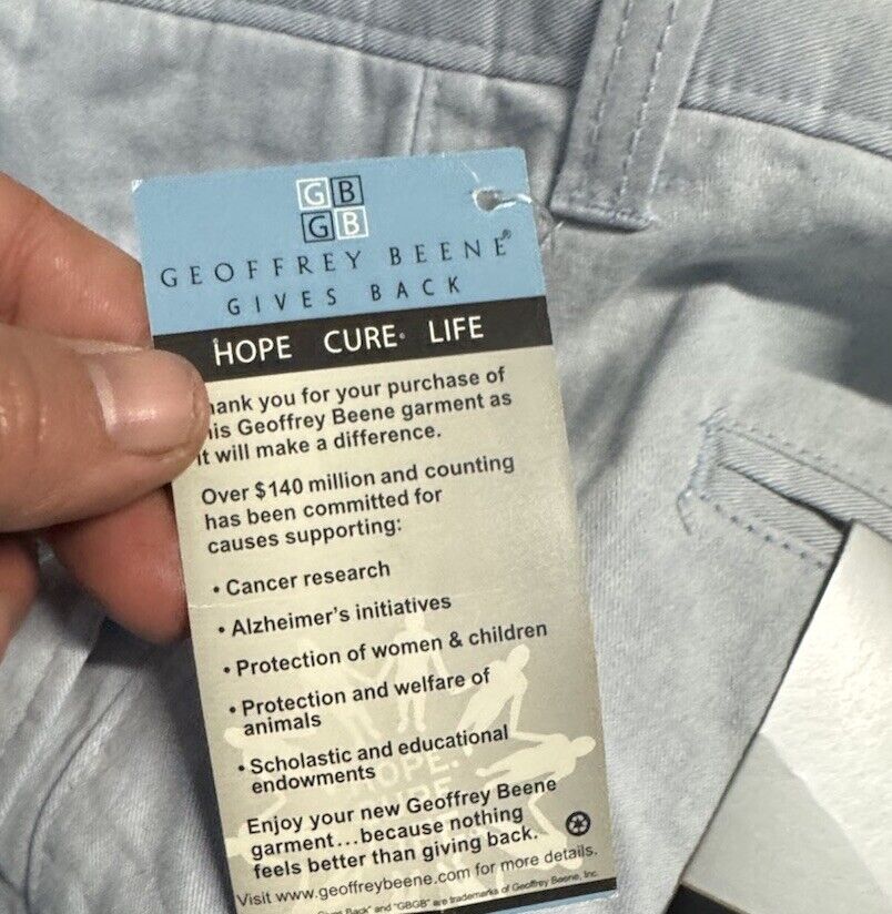 New Geoffrey Beene Flat Front Stain Protection Stone Khaki Pants Size 36 X 30