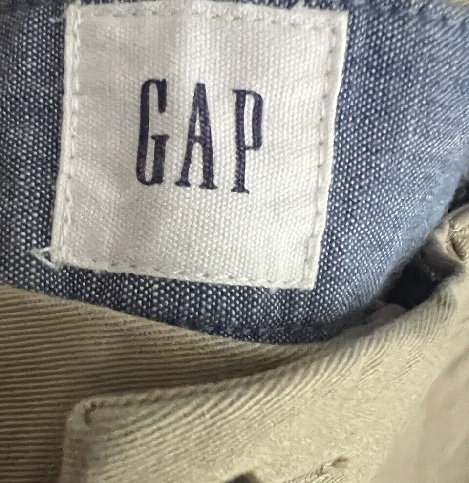 GAP Skinny Chino Pants Mens 32x32 Beige Khakis Straight Leg Mid Rise Preppy