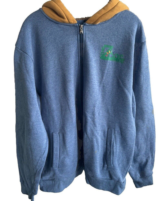 Hoodie Full Zip  Eared Hood Zoniac Sign “The Zone” Logo Cotton Blend Size XL