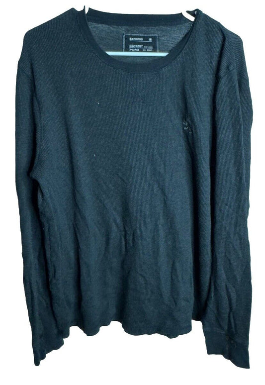 Express Men's XL Waffle Long Sleeve Henley Shirt