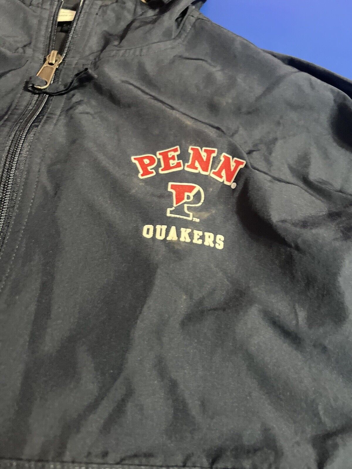 PENN STATE Quakers Windbreaker Men’s S Pullover Champion Vintage Navy Blue