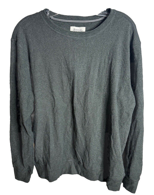 Boston Traders Men's Lightweight Crew Neck Long Sleeve Sweater, Gray, Size L