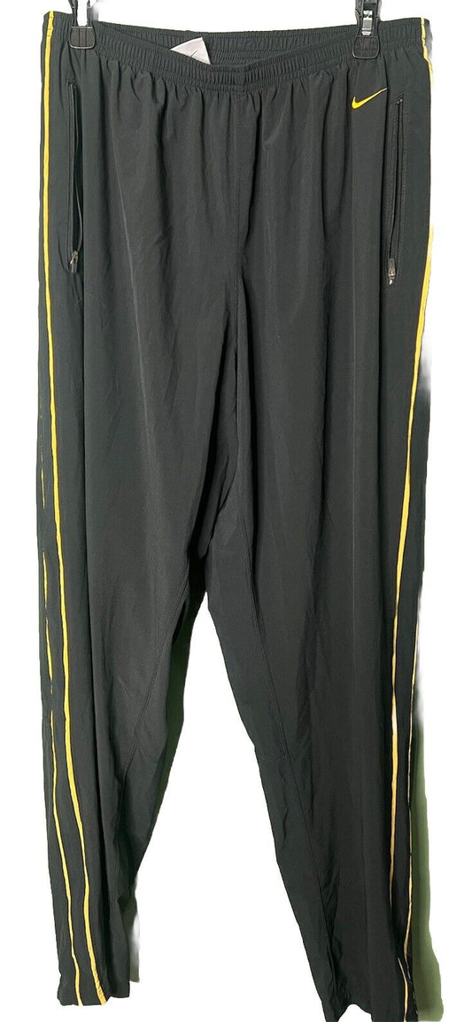 Nike Athletic Pants XL Black With Yellow Stripes/NO DRAWSTRING.  Make An Offer