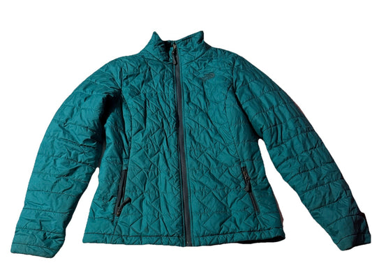 The North Face Womens Quilted Puffer Full Zip Jacket Coat Size S Teal