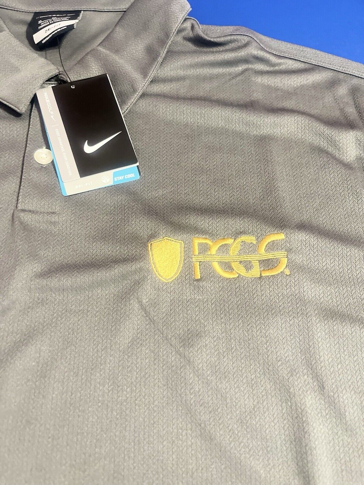 Nike Golf Dry-Fit Mens PCGS Short Sleeve Grey Polo Shirt XL NEW WITH TAGS