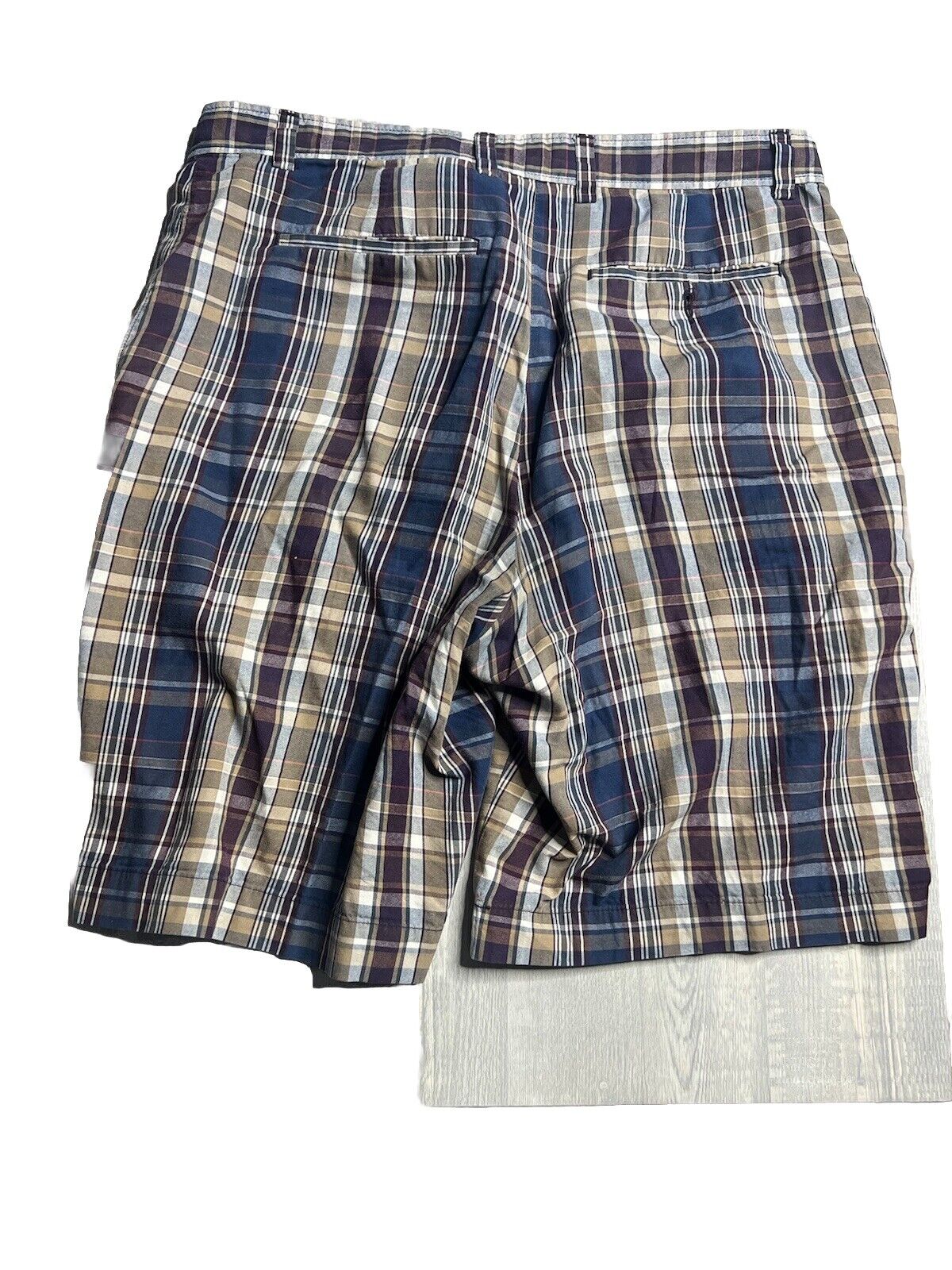 Banana Republic Men's Shorts Size 33 Plaid Chino Flat Front Casual Shorts