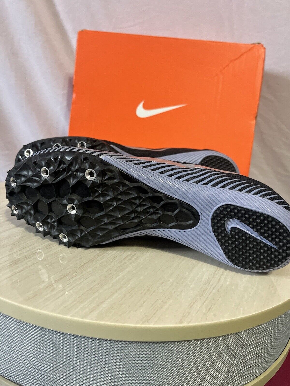 Nike Zoom Rival S 9 Black Indigo Fog Speckled, Mens size 5, great find,no cleats