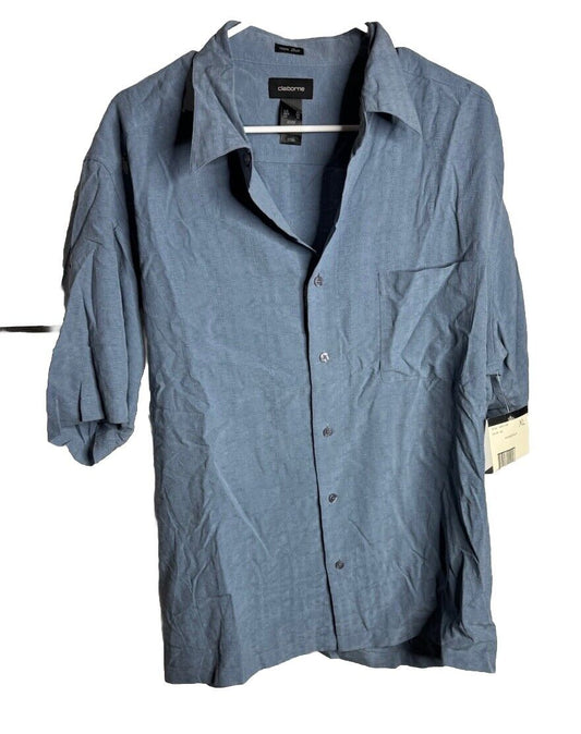 Claiborne Shirt Mens XL Short Sleeve Button Front Pockets Regular Fit
